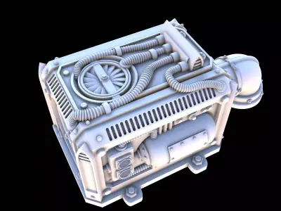 Sci-Fi Industrial Ventilation - Terrain for 28mm 32mm Wargames 3D print model