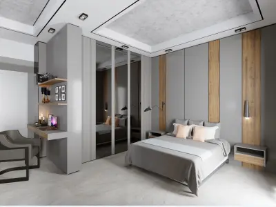 Hotel Suite Room and Lounge 3D model