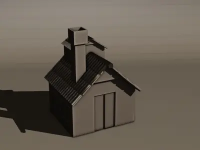 Low Poly House Low-poly 3D model