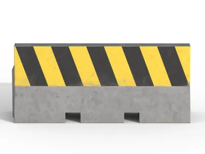 Concrete Traffic Barrier Low-poly 3D model