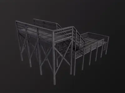 Dock 3D Model Low-poly 3D model