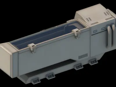 Retro Sci-fi Healing Machine Low-poly 3D model