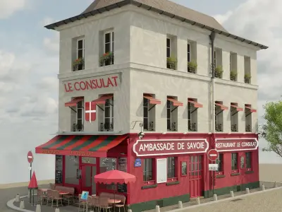 le consulat paris restaurant 3D model