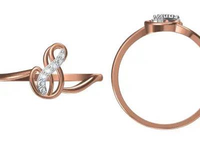 Light Weight Wedding Engagement Women Ring STL JCD Details 3D print model 59
