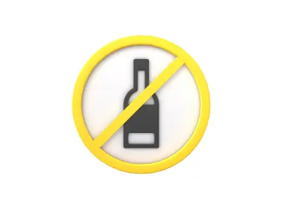 Prohibited Alcohol Symbol V1 002 Low-poly 3D model