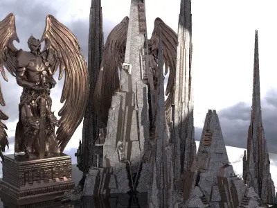 Mothership Colossal Halls Towers  kit bash 3D model