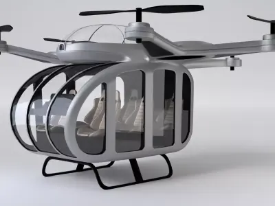 Futuristic Air Taxi Drone 3D Model 3D model