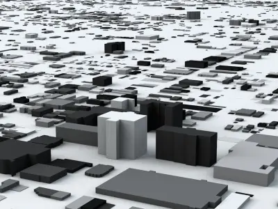 Northern Los Angeles Streets and Buildings 3D model