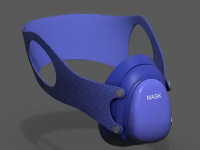 Gas mask respirator military combat 3d model  Low-poly 3D model