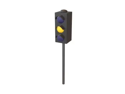 Traffic Light v1 005 Low-poly 3D model