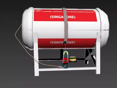 Life Raft Capsol box Low-poly 3D model