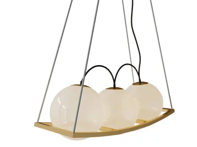 Curved Pea Pendant Lamp 3 Simig 3D model