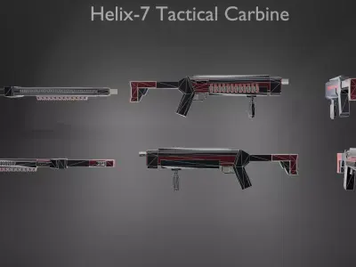 Low Poly SciFi Weapon Pack  9 Weapons 15K Tris HandPainted Low-poly 3D model