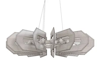 BACCARA modern chandelier made of glass and gold 3D model