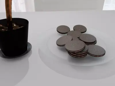 Cup splash with oreo Free 3D model