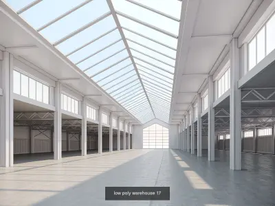 5 low poly interior warehouse Vol 04 3D Model Pack