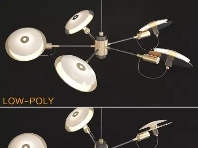 Laskasas MILES  Pendant lamp low poly 3d model Low-poly 3D model