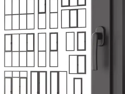 Modern windows 4 3D model