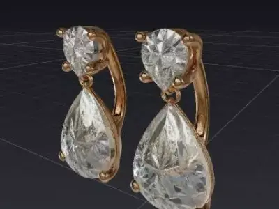 Classic Teardrop Diamond Earrings 3D print model