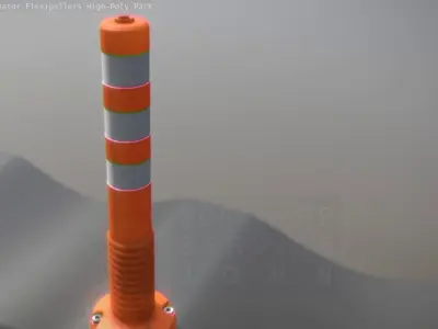 Traffic Delineator Flexipollers High-Poly Pack  3D model