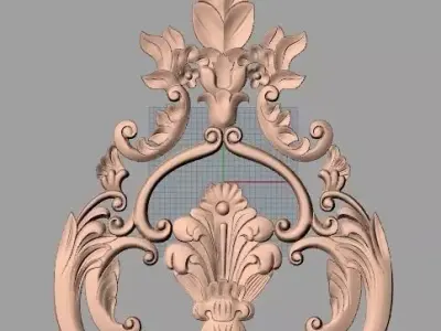 Door design 3D relief model STL format file for CNC carving E668 3D model