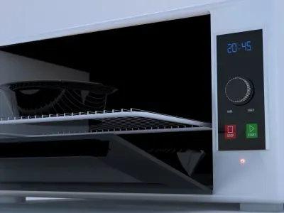 White Microwave Oven  3D model