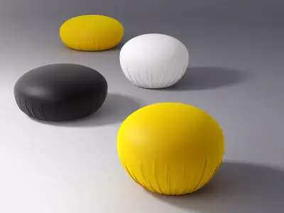 Hollywood round cushion 3D model