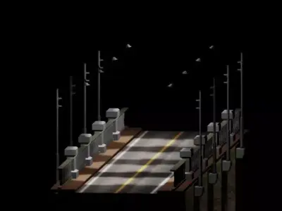 Arch bridge  Low-poly 3D model