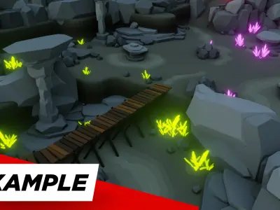 Gierki - SciFi LowPoly Fantasy Ore Pack Low-poly 3D model