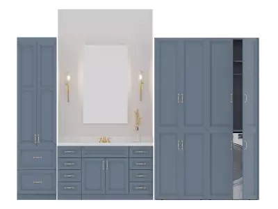 blue Bathroom Cabinet Free low-poly 3D model