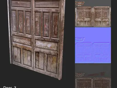 10 Low Poly Door Low-poly 3D model