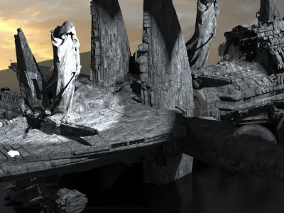 Alien Lookout Ship ruin Kit bash  3D model