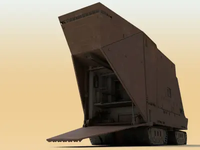 Sandcrawler old rusty vehicle Low-poly 3D model