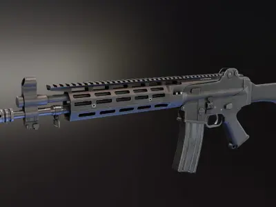Daewoo K2 Rifle Low-poly 3D model