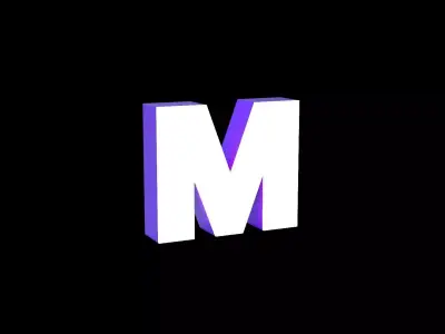 Led Light Sign letter M 3D print model