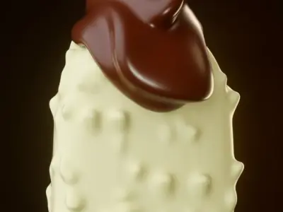 Magnum Animated chocolate ice cream on stick 3D model