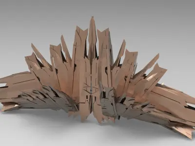 Cyberpunk glass shard structure 3  3D model