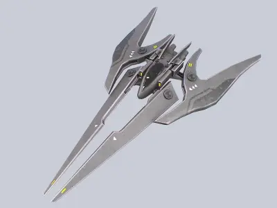 Scifi patrol vehicle Low-poly 3D model