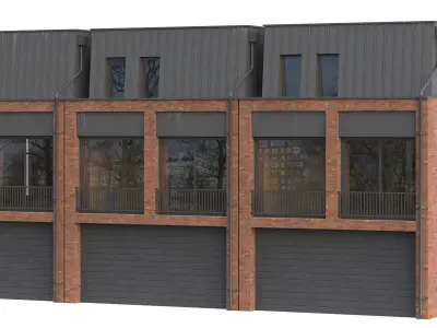 Brick Building 03 3D model