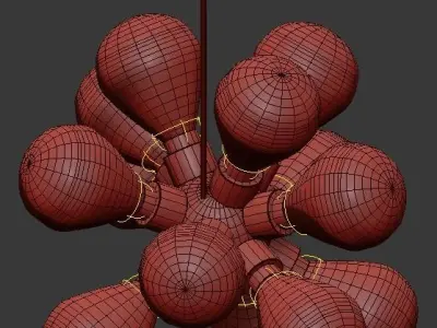 modern balloon glass chandelier 3D model