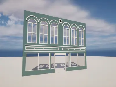 American store front wall Low-poly 3D model