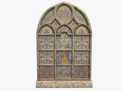  Stained Glass Window Low-poly 3D model