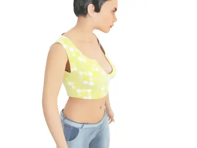 Women real cloth simulation conversation loop animated number 4 3D model