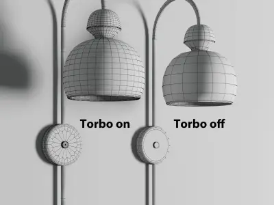 Mobo Ceramic Wall Lamps scene 01 Low-poly 3D model