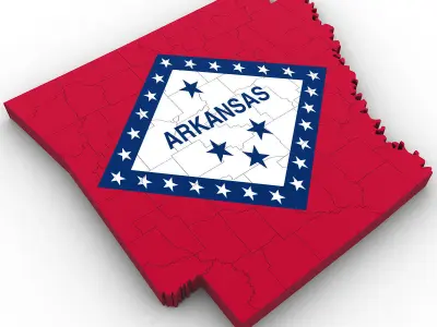 Arkansas Political Map 3D model