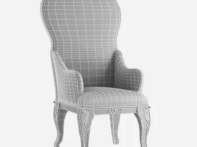 Custom made antique dining chair  3D model