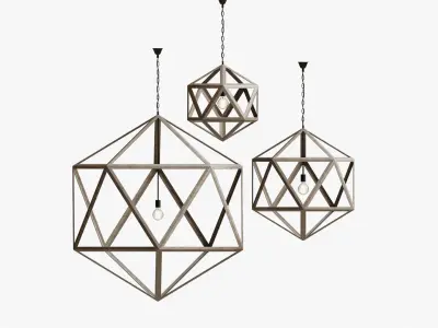 WOODEN POLYHEDRON PENDANT 3D model