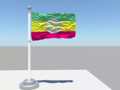 Ethiopia flag 3D model