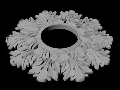 rosette ornate wreath 3D model