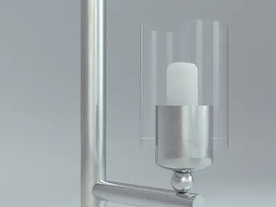 Wall Lamp Single Silver 3 3D model
